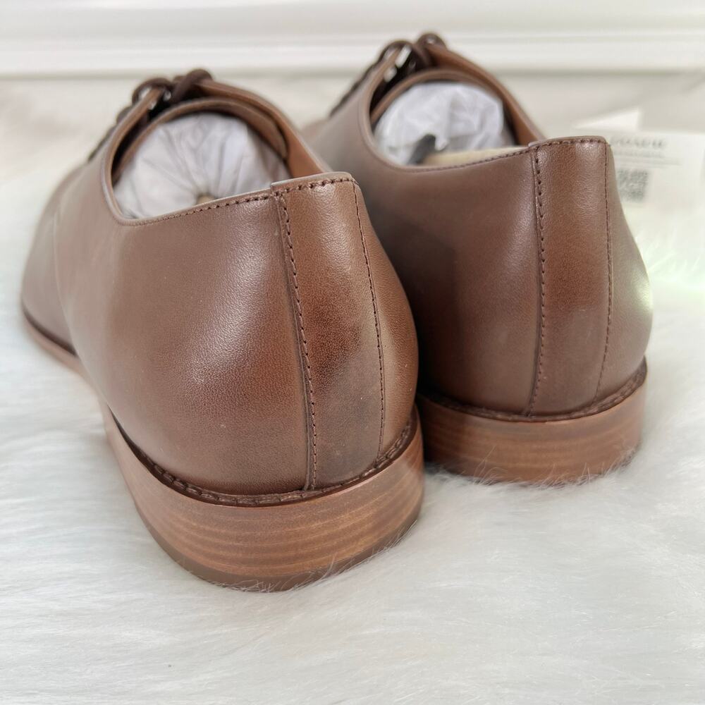 New Men’s Classic Coach Plain-Toe Derby Leather Oxfords Size 13 - Picture 4 of 8